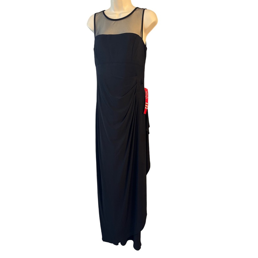 Scarlett Black Long Formal Sleeveless Evening Gown Sheer Top NWT Size 8
